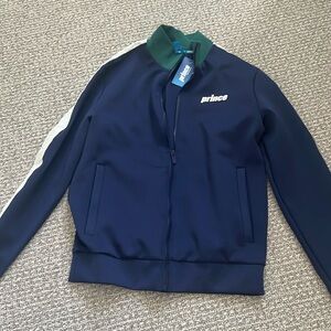 New Prince Pickleball Navy Green White Track Jacket Top S Men